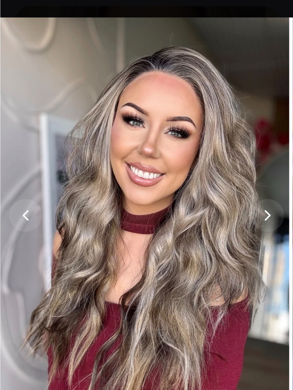 Long Wavy Lace Front Wig in Ash Blonde Blend